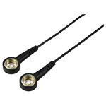 TRU COMPONENTS TC-12356296 ESD earth cable Black 2.40 m 10 mm stud/socket