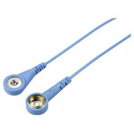 TRU COMPONENTS TC-12358912 ESD earth cable Light blue 1.8m 4mm stud &10mm socket
