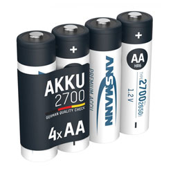 Ansmann 5030842 AA - Pack of 4 2700mAh NiMH AA Batteries