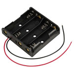 TRU COMPONENTS TC-13220632 Battery tray 4x AA with wire leads 61.5x57x14.6 mm