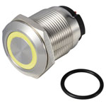 TRU COMPONENTS TC-13224200 Pushbutton Yellow 36V IP65 Momentary 1xOff/(On)