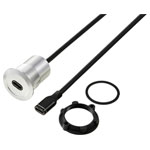 TRU COMPONENTS TC-13376300 USB-C socket to socket 1 m cable silver 1 pc