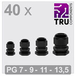 TRU COMPONENTS TC-13448348 Cable gland Polyamide Black 40 pcs
