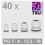 TRU COMPONENTS TC-13448356 Cable gland Polyamide Grey 40 pcs