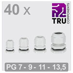 TRU COMPONENTS TC-13448360 Cable gland Polyamide Grey 40 pcs