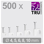 TRU COMPONENTS TC-13448468 Cable clips white Bundle Ø 2-10 mm 500 pcs