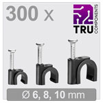 TRU COMPONENTS TC-13448472 Cable clips black Ø range 3-10 mm 300 pcs