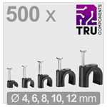 TRU COMPONENTS TC-13448480 Cable clips black 2 to 12 mm Dia range 500 pcs