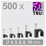 TRU COMPONENTS TC-13448484 Cable clips 2-10 mm Ø range Black 500 pcs