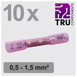 TRU COMPONENTS TC-13448492 Butt joint heatshrink Red Insulated 0.5-1.5 mm² 10