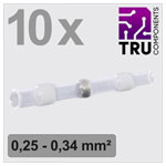 TRU COMPONENTS TC-13448508 Butt joint heatshrink insulated white 10 pcs 0.25-0