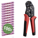 TRU COMPONENTS TC-13448588 Butt joint heatshrink 0.5-1.5mm² Insulated Red 100p