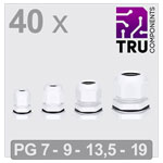 TRU COMPONENTS TC-13448628 Cable gland Polyamide White 40 pcs