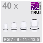 TRU COMPONENTS TC-13448632 Cable gland Polyamide White 40 pcs