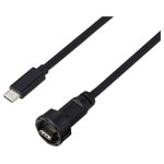 TRU COMPONENTS TC-13543584 USB Type-C Cable 0.5m Male to Male Waterproof Plastic