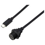 TRU COMPONENTS TC-13543596 USB-C Male Female Back mount Waterproof Cable 0.5m