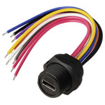 TRU COMPONENTS TC-13543616 USB-C 3.0 Receptacle Plastic Waterproof Cable 0.1 m