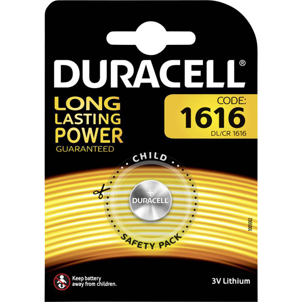 Duracell DL1616 Lithium Coin Cell Battery CR1616 3V - Pack of 1