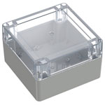 TRU COMPONENTS TC-13865116 Industrial casing ABS PC Grey Transparent 119.9x119mm