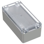TRU COMPONENTS TC-13865132 Industrial casing Light grey Transparent 160x80x60mm