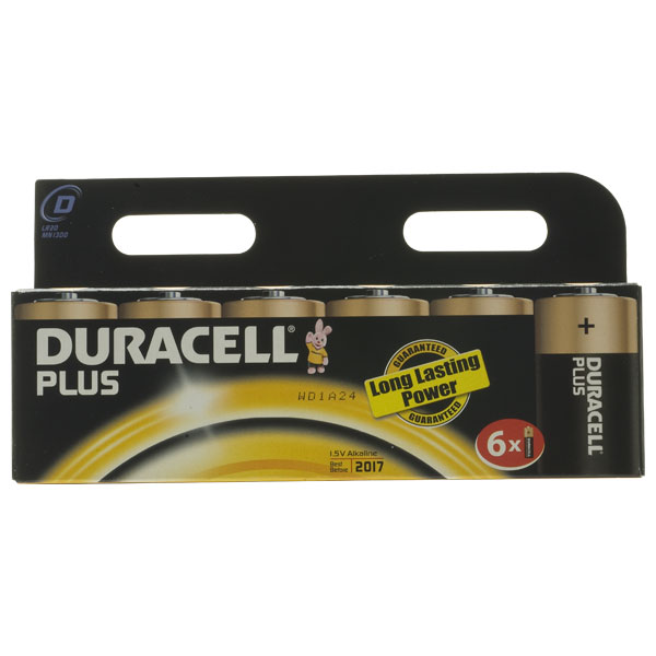 Duracell Plus 5000394019232 MN1300K6 D Batteries (Pack of 6) Rapid Online
