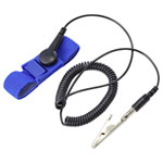 TRU COMPONENTS TC-9878204 ESD wrist strap Blue Black with PG cable 3/8-in stud