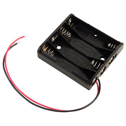 Keystone 2482 Battery Holder for 4 x AAA with 150mm Flying Leads