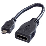 Value 11.99.5584 Shielded HDMI cable Black 0.15 m HDMI-A HDMI-Micro-D plug