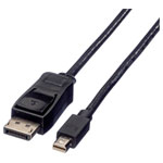 Value 11.99.5636 Mini DisplayPort to DisplayPort Cable 3m Black Shielded