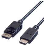 Value 11.99.5780 DisplayPort HDMI Adapter Black 1.00 m Shielded Cable