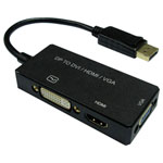 Value 12.99.3153 Adapter cable Black DisplayPort DVI HDMI VGA 0.10 m