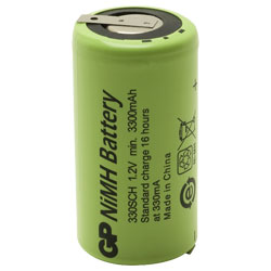 GP GP330SCHHB Industrial Rechargeable NiMH Battery Tagged Sub-C 3000mAh ...