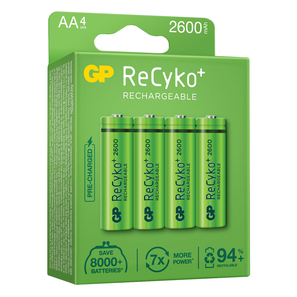 Batterie GP ReCyko AA, 2100mAh, pack de 4