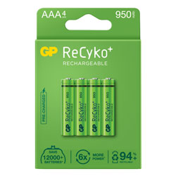 GP GPRHC103E003 GP ReCyko 950mAh AAA card of 4