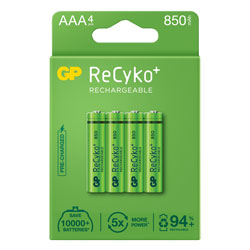 GP GPRHCH83E014 GP ReCyko 850mAh AAA card of 4