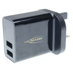 Ansmann 1001-0105 5V 2.4A Dual USB Output Charger for Mobile Phones and Tablets