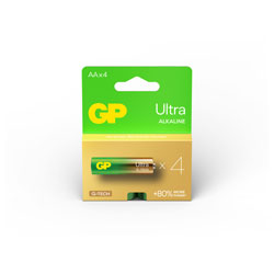 GP GPPCA15AU721 GP Ultra Alkaline AA 4's Single hook paper box