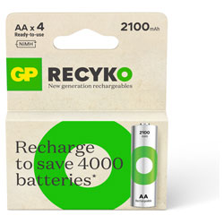 GP GPRHC212E035 GP Recyko NiMH 2100mAh AA 4's ECV paper box