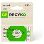 GP GPRHCH63E042 GP Recyko NiMH 650mAh AAA 4's ECV paper box