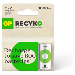 GP GPRHC30CC002 GP Recyko NiMH 3000mAh C 2's paper box