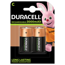 Duracell HR14 DC1400 Recharge Ultra NiMH C Rechargeable Batteries 3000mAh x2