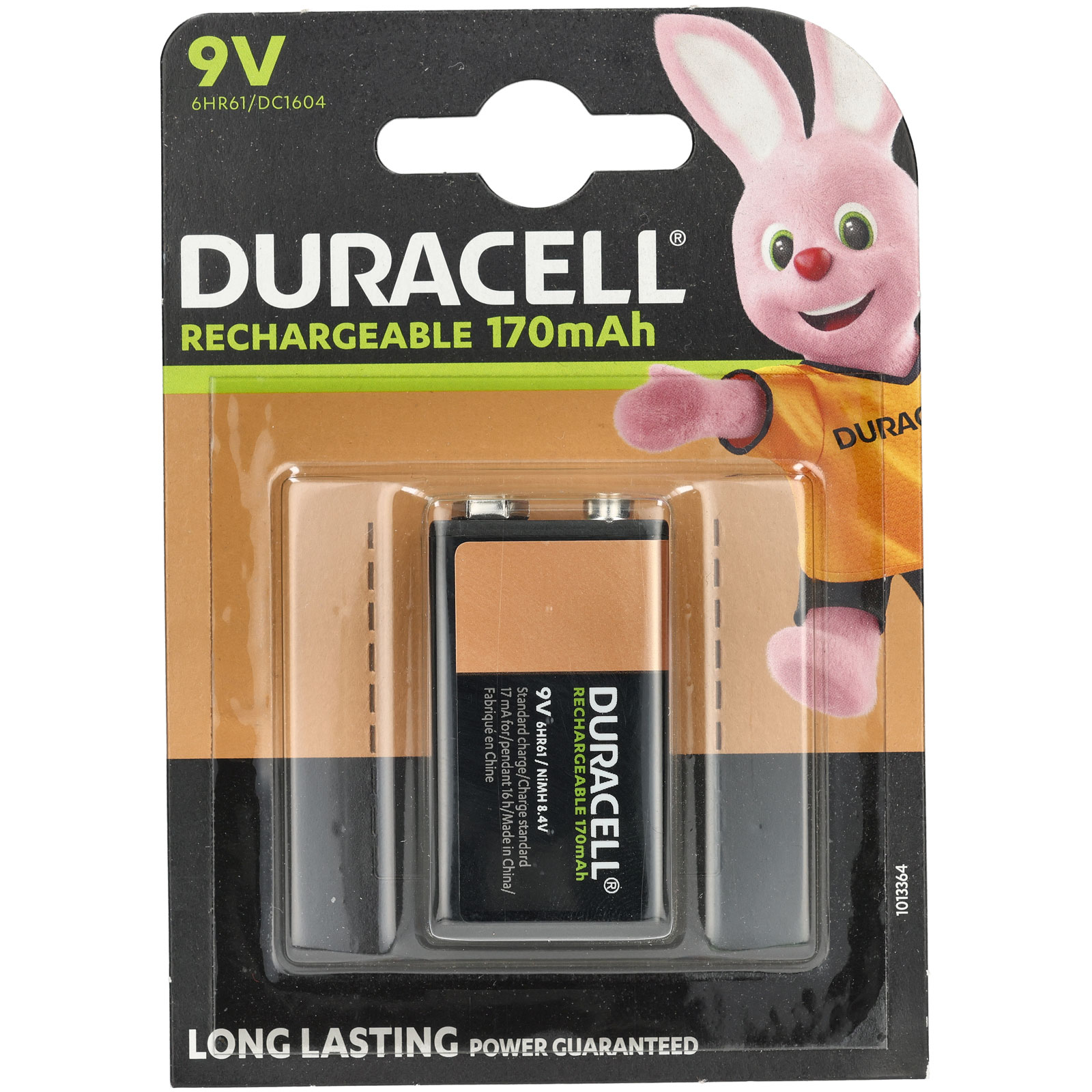 Duracell 5000394056008 STANDARD 9V 1PK Rechargeable Battery 9V PP3 170mAh