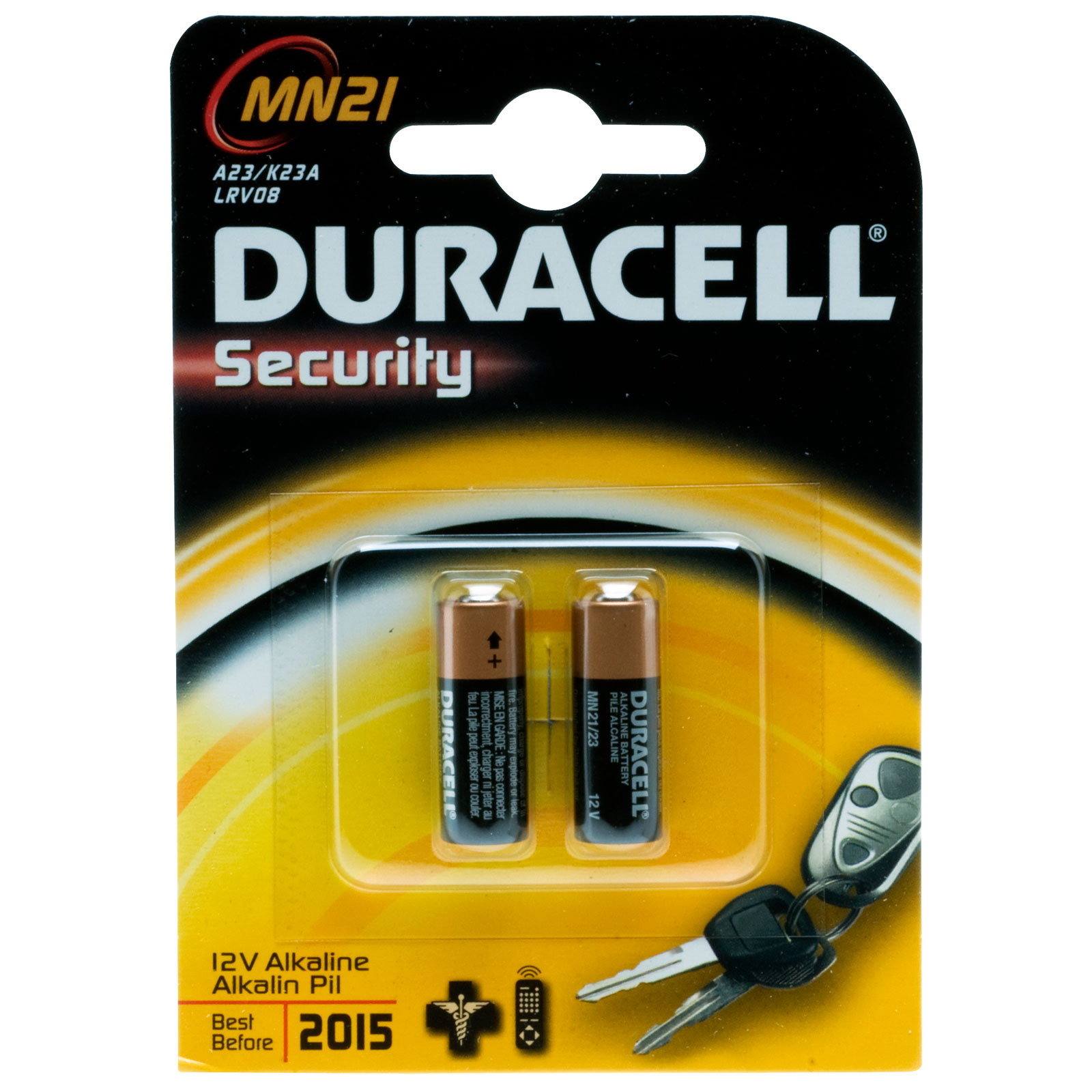 Pack of 2 batteries 5000394203969 Duracell NEW Duracell MN21 Alkaline Batteries A23 LRV08 12V 