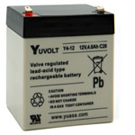 Yuasa Yuvolt Yucel Y4-12 Valve Regulated Lead Acid SLA Battery 12V 4.0Ah