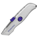 WorkPro WP213007 Aluminium auto-retracting safety knife silver cutter