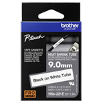 Brother HSE221E Label Machine Tape Heat Shrink Tube 8.8mm x 1.5m Black on Whit