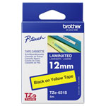 Brother TZE631S Label Tape Black on Yellow 12mm x 8m Durable Laminated