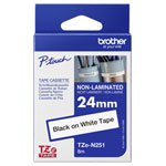 Brother TZEN251 Label Tape Black on White Polyester 24mmx8m