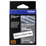 Brother TZESL251 Label Tape Black on White Strong Adhesive 24mm x 8m