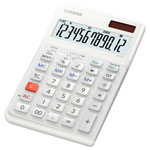 Casio JE-12E-WE 2758058 Calculator White 12-digit dual power compact design